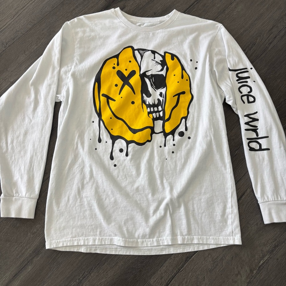 Spencer’s Juice Wrld Long Sleeve Shirt White Size L Hip Hop Rap Merch